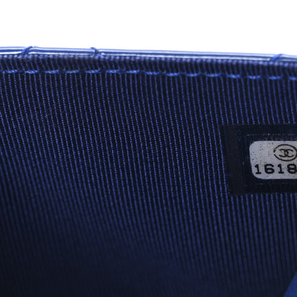 Chanel Patent Calfskin Quilted Wallet On Chain WOC Dark Blue 8 of 11