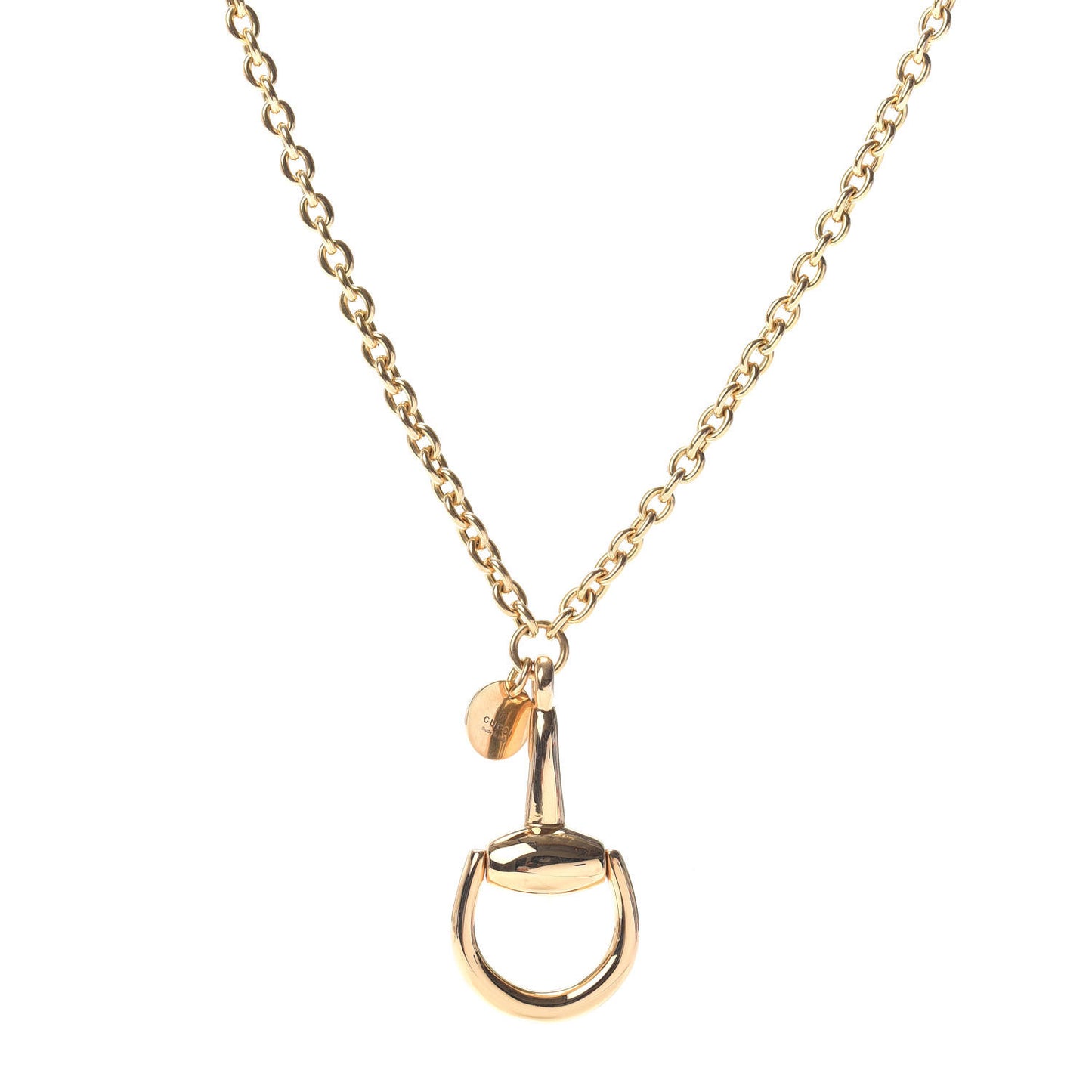18K Yellow Gold Horsebit Pendant Necklace