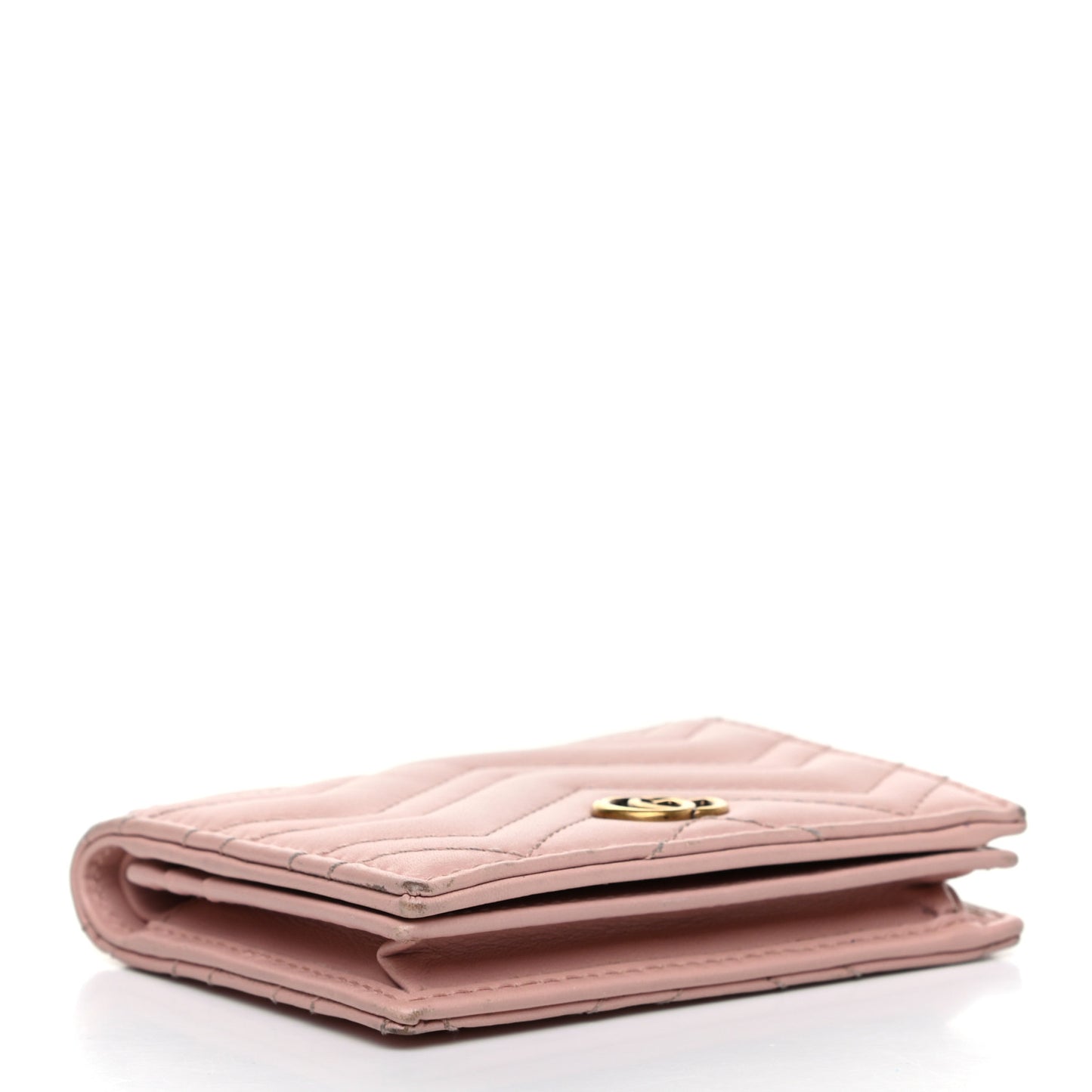 Calfskin Matelasse GG Marmont Card Case Perfect Pink