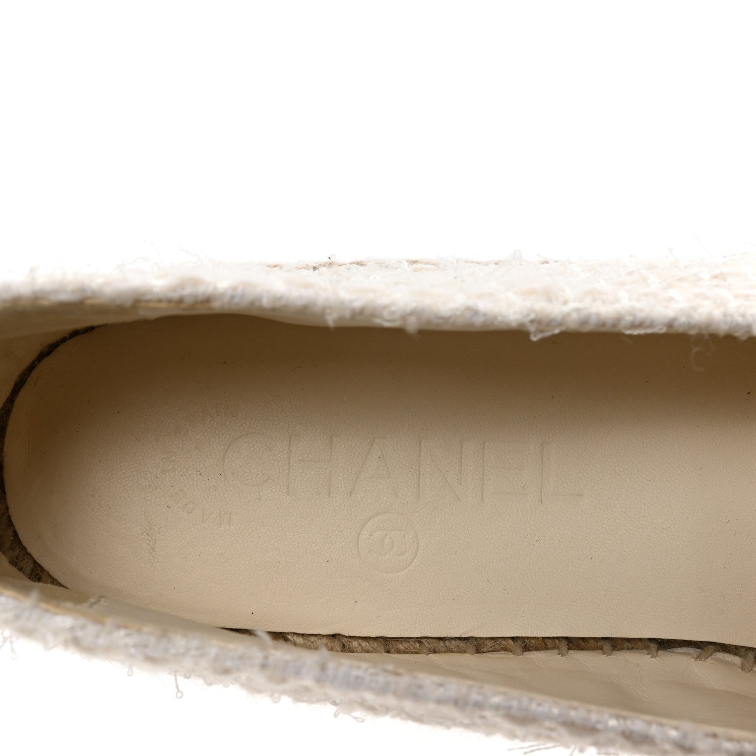 Chanel Tweed Grosgrain CC Espadrilles 39 White Black 8 of 9