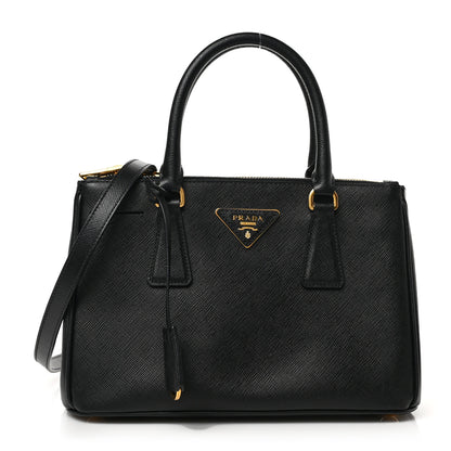 Prada Saffiano Small Galleria Double Zip Tote Black 1 of 9