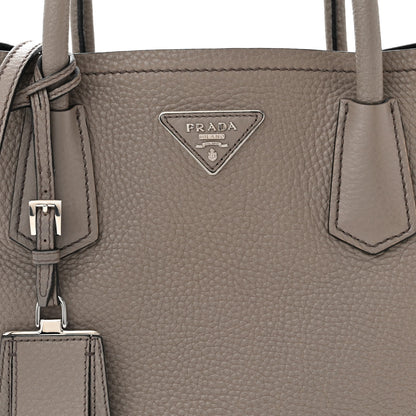 Prada Vitello Daino Small Double Bag Argilla Black 7 of 12