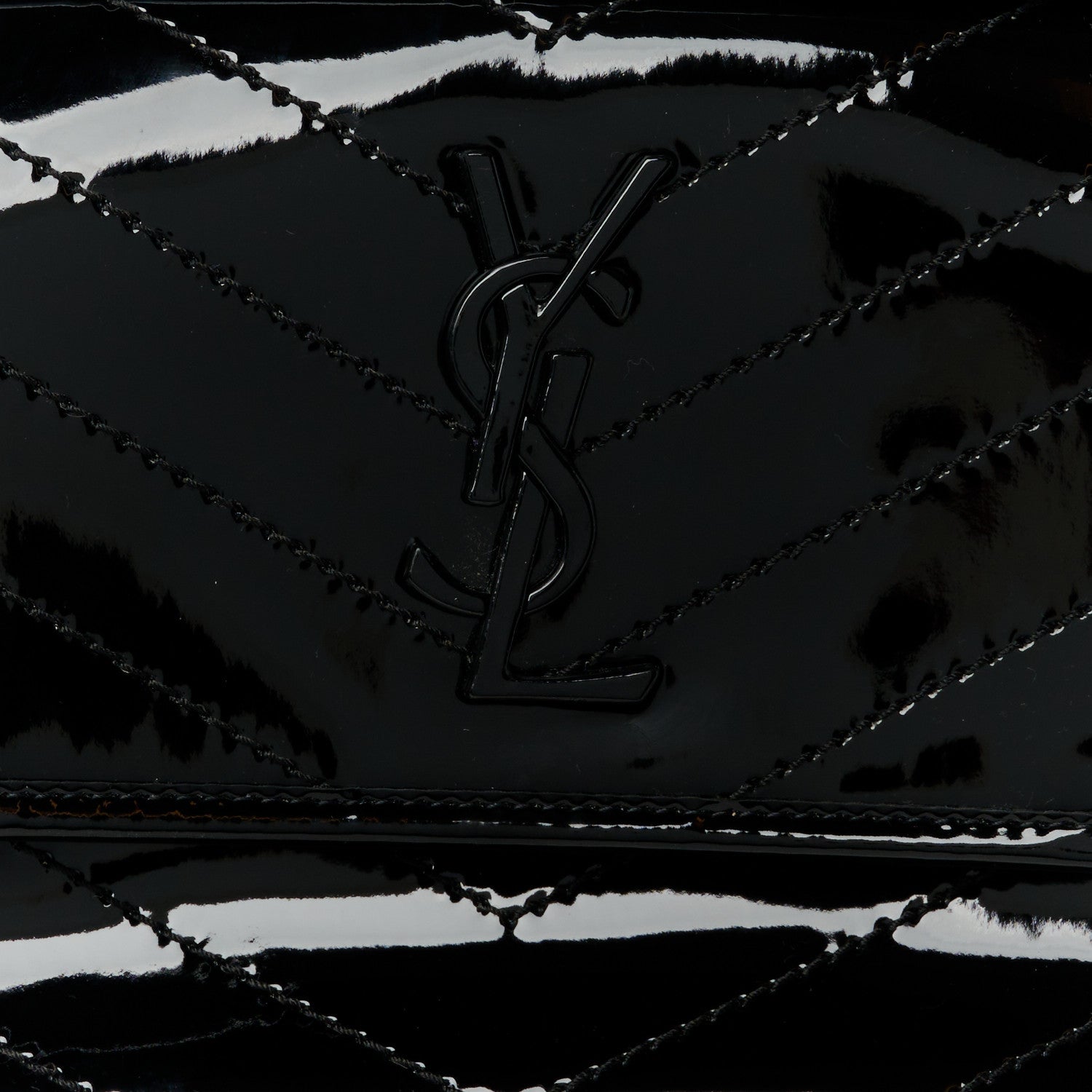 Saint Laurent Patent Matelasse Monogram Medium Niki Chain Satchel Black 8 of 10