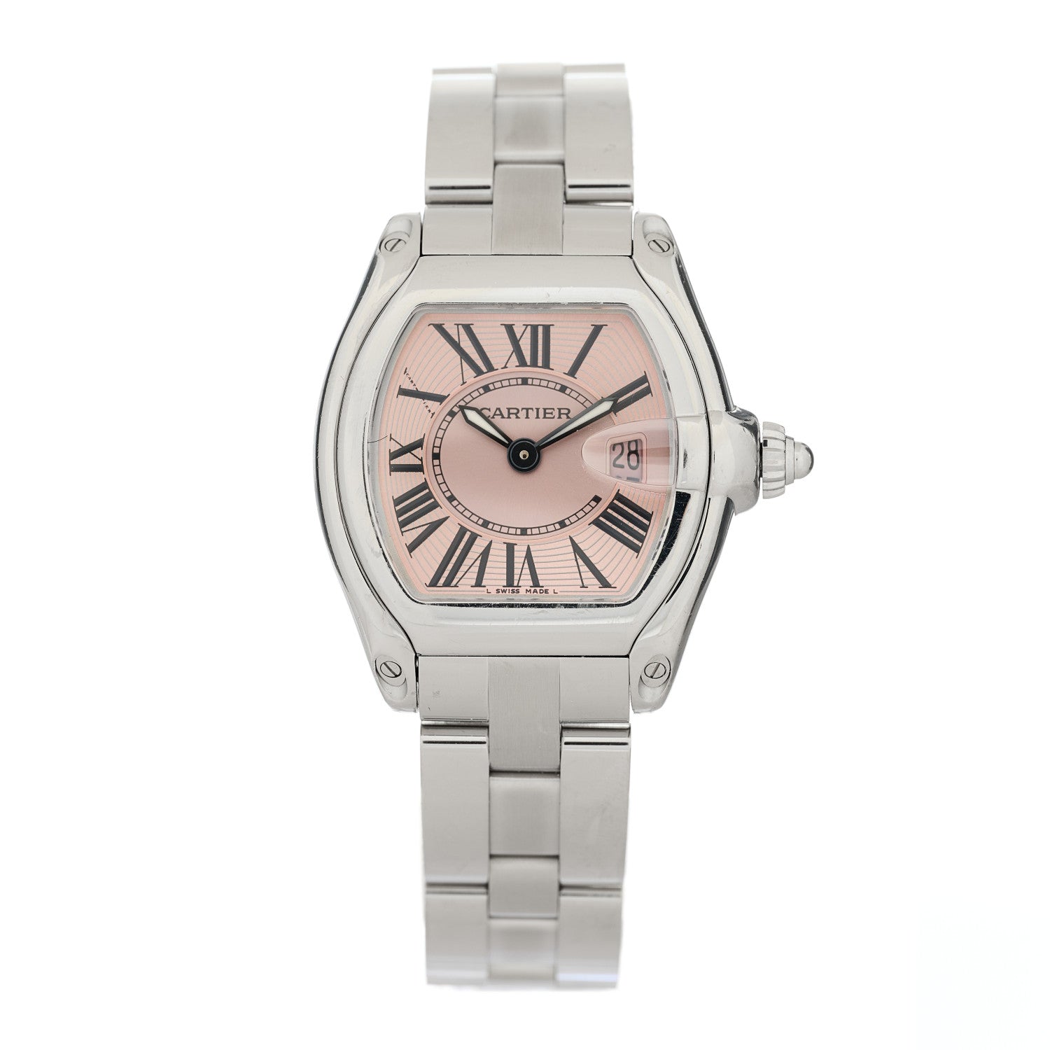 Cartier Stainless Steel 31mm Roadster Quartz Watch Pink 1 of 5