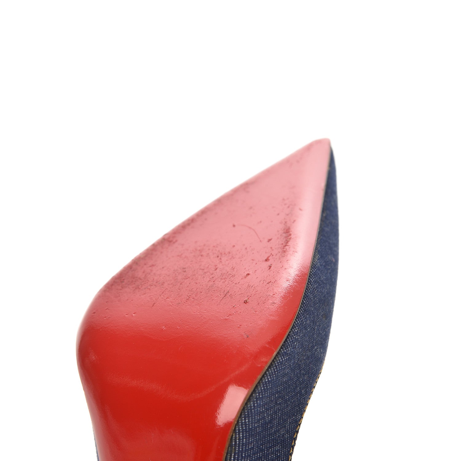 Christian Louboutin Denim Jazz Calf So Kate 120 Pumps 37.5 Blue White 15 of 22