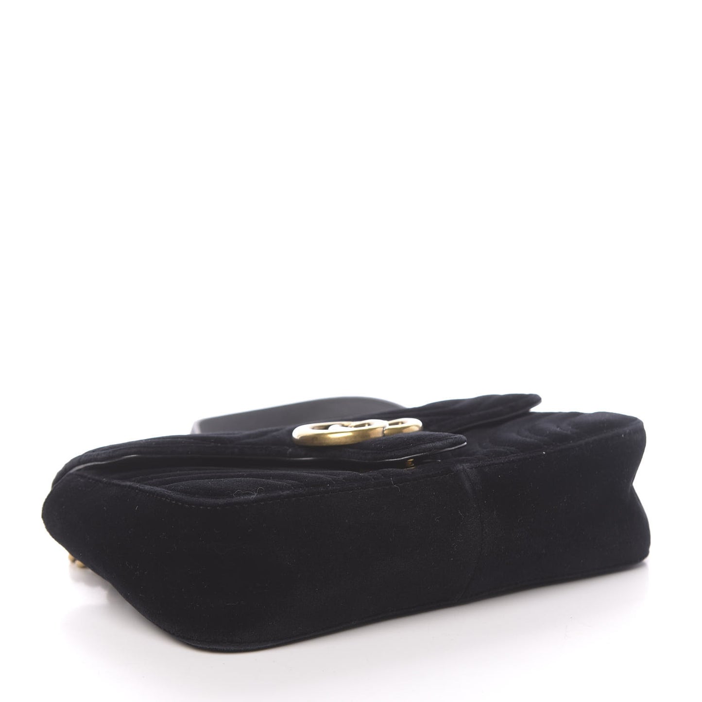 Velvet Matelasse Mini GG Marmont Shoulder Bag Black