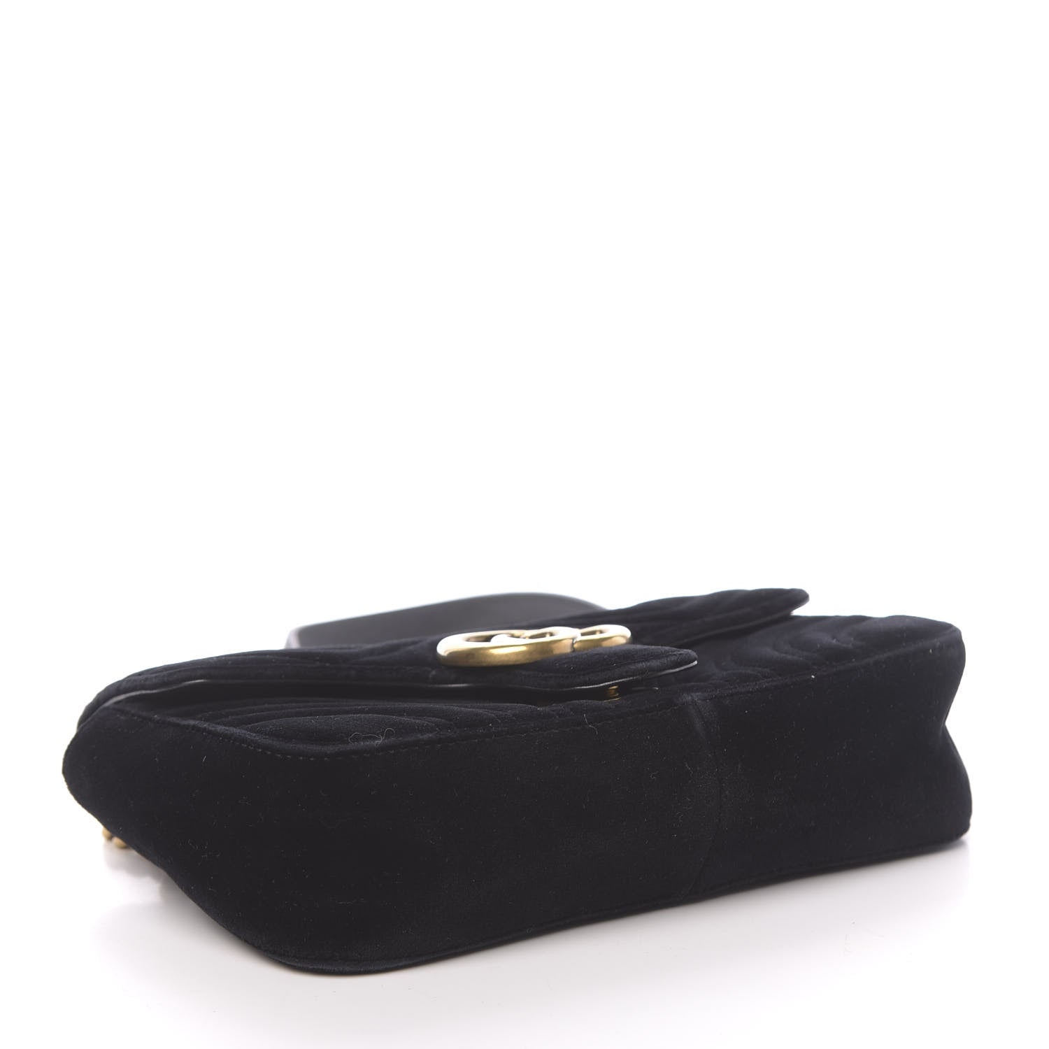 Gucci Velvet Matelasse Mini GG Marmont Shoulder Bag Black 4 of 12