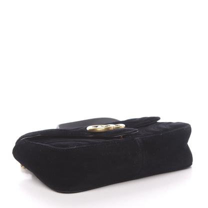 Gucci Velvet Matelasse Mini GG Marmont Shoulder Bag Black 4 of 12