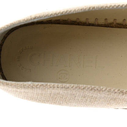 Chanel Toile Sequin CC Espadrilles 42 Beige Black 6 of 8