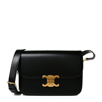 Celine Shiny Calfskin Medium Triomphe Black 1 of 6