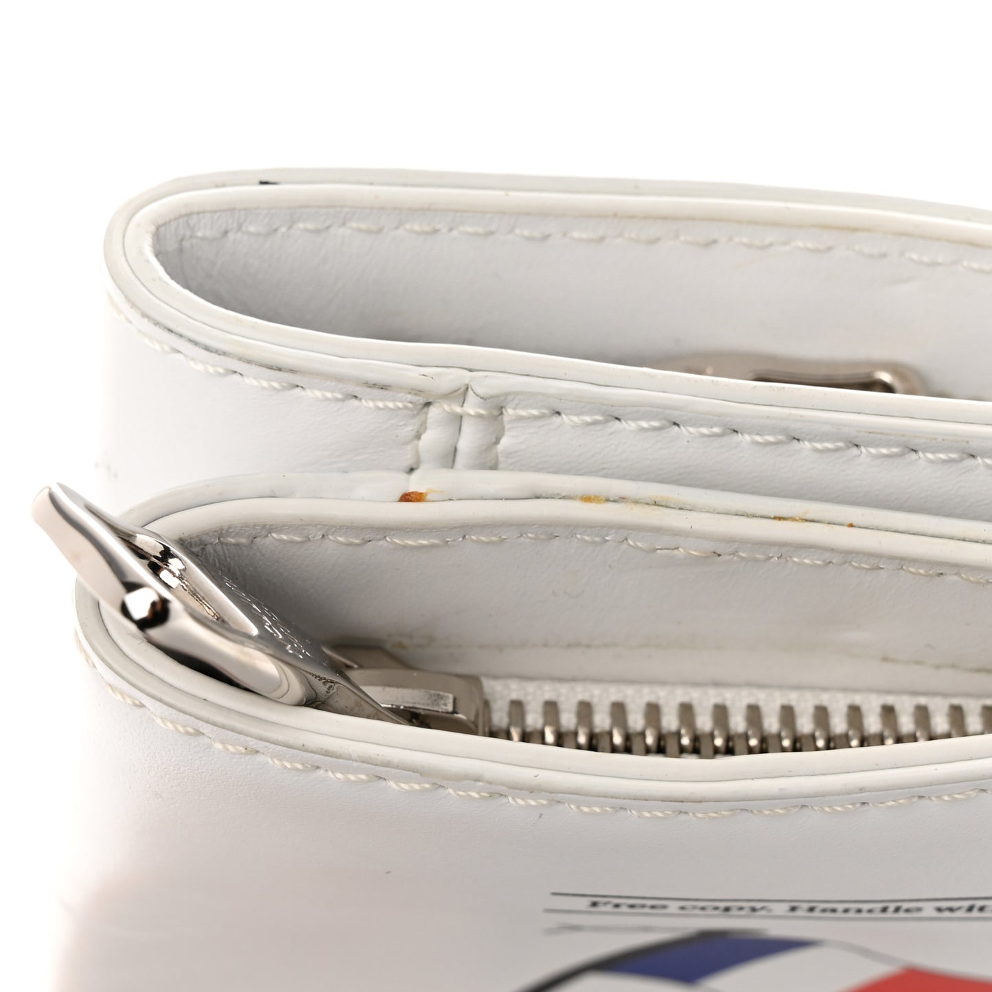 Calfskin Newspaper Print Pouch
