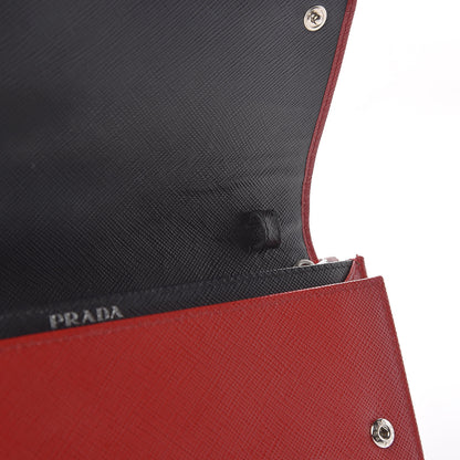 Prada Saffiano Bi Color Wallet on Chain Fuoco Black 17 of 19