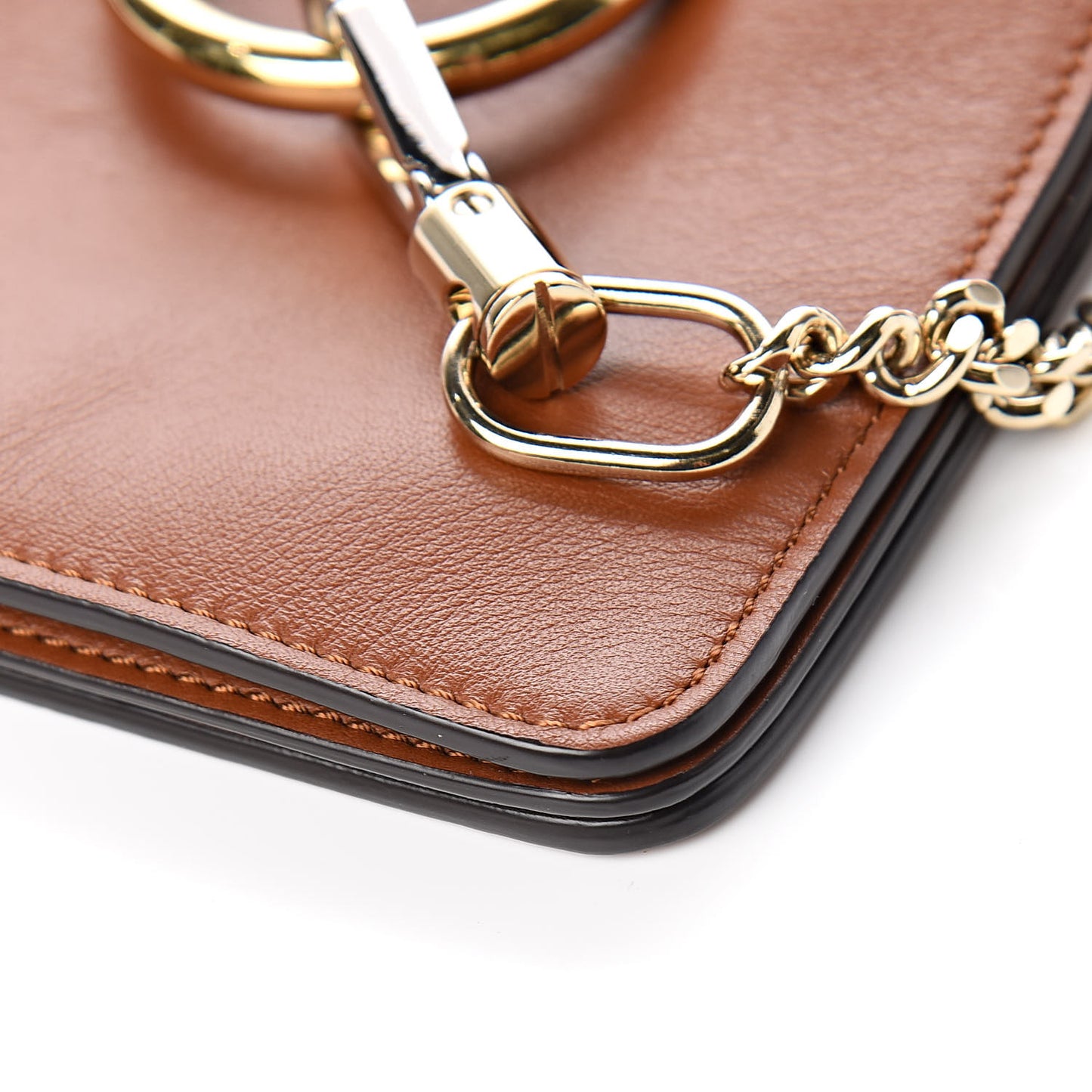 Suede Calfskin Mini Faye Bracelet Bag Tobacco