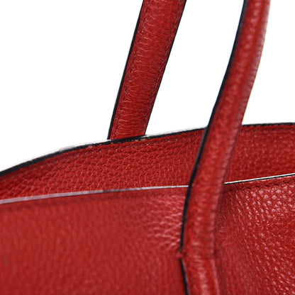 Alexander McQueen Pebbled Calfskin Small Skull Padlock Zip Around Tote Red 15 of 22