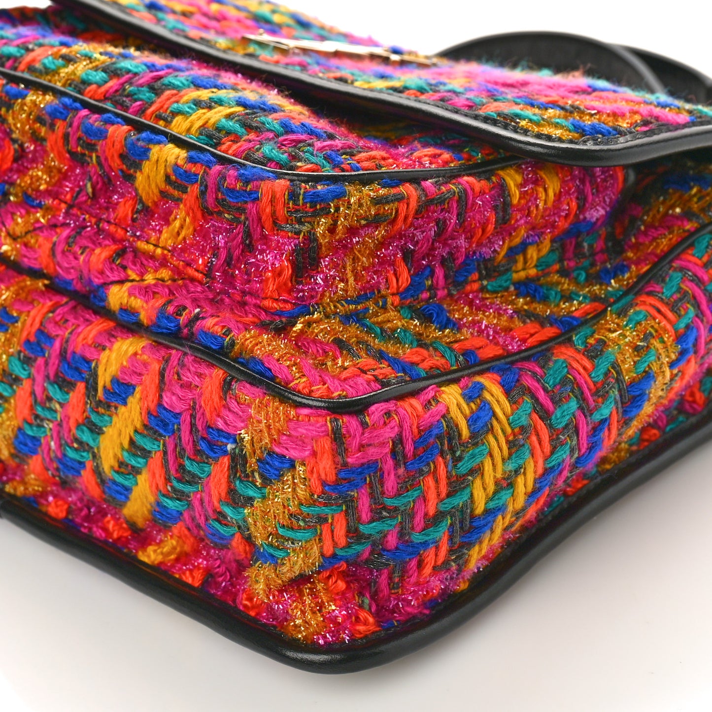 Tweed Calfskin Matelasse Monogram Medium Niki Chain Satchel Multicolor