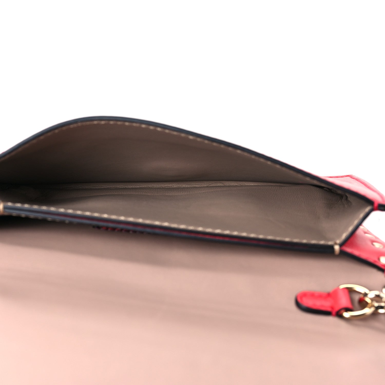 Valentino Garavani Nappa Small Rockstud Wristlet Clutch Fragola 5 of 10