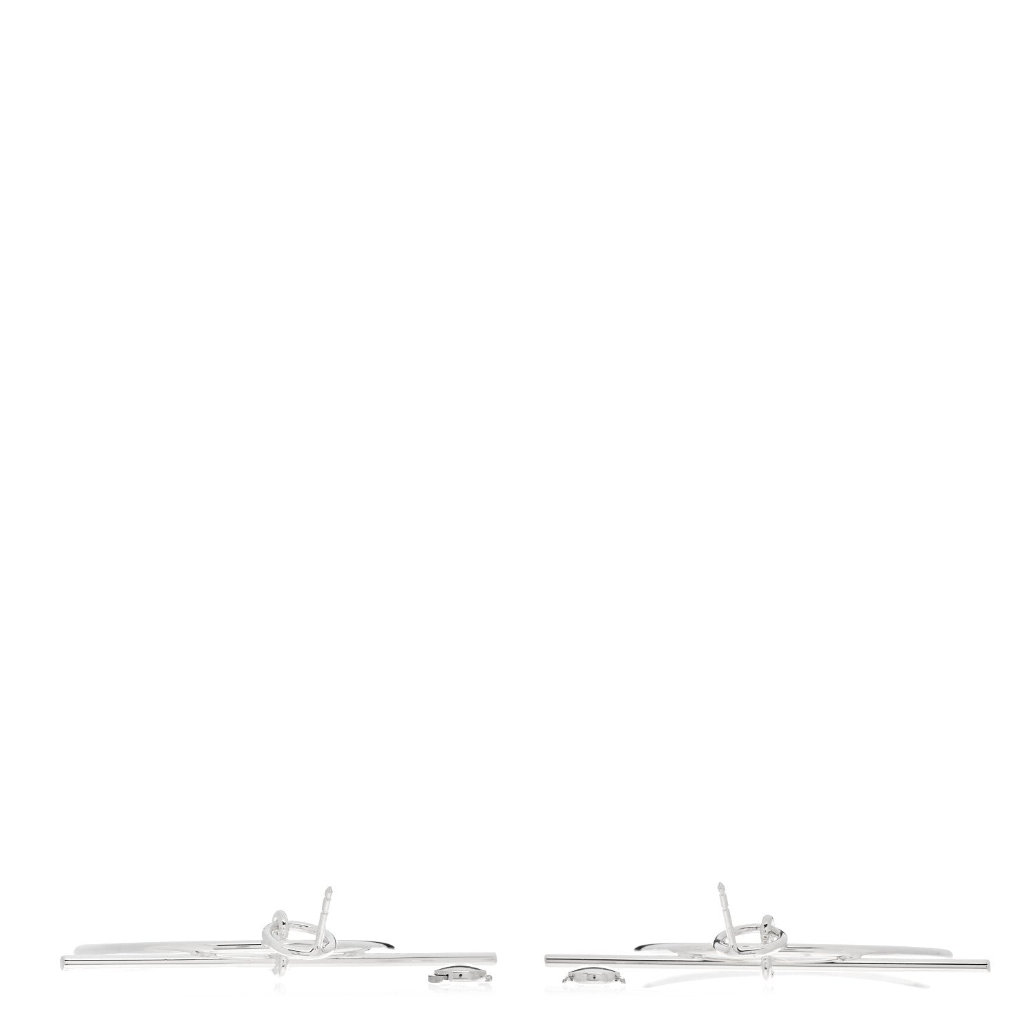 Hermes Sterling Silver MM Loop Earrings 3 of 6