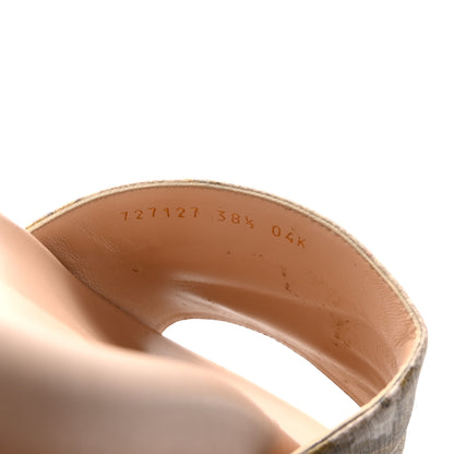 Gucci GG Supreme Monogram Water Flora Angelina Platform Slide Sandals 38.5 Beige White Multicolor 9 of 10