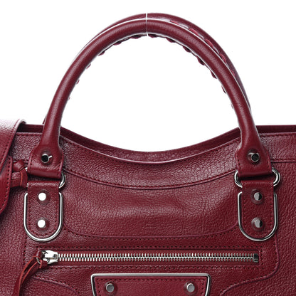 Balenciaga Chevre Silver Metallic Edge Hardware City Rouge Lie De Vin 10 of 10