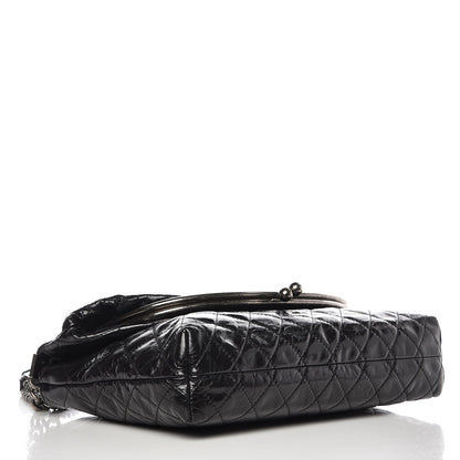 Chanel Glazed Calfskin Quilted Framed Shoulder Bag Black 4 of 7
