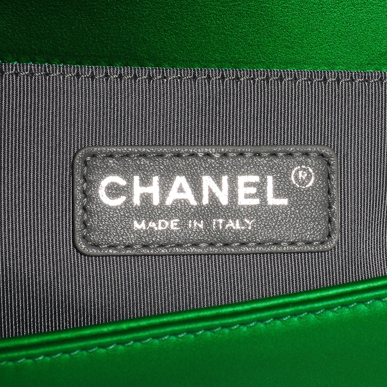 Chanel Metallic Calfskin Quilted Medium Boy Flap Green 7 of 8