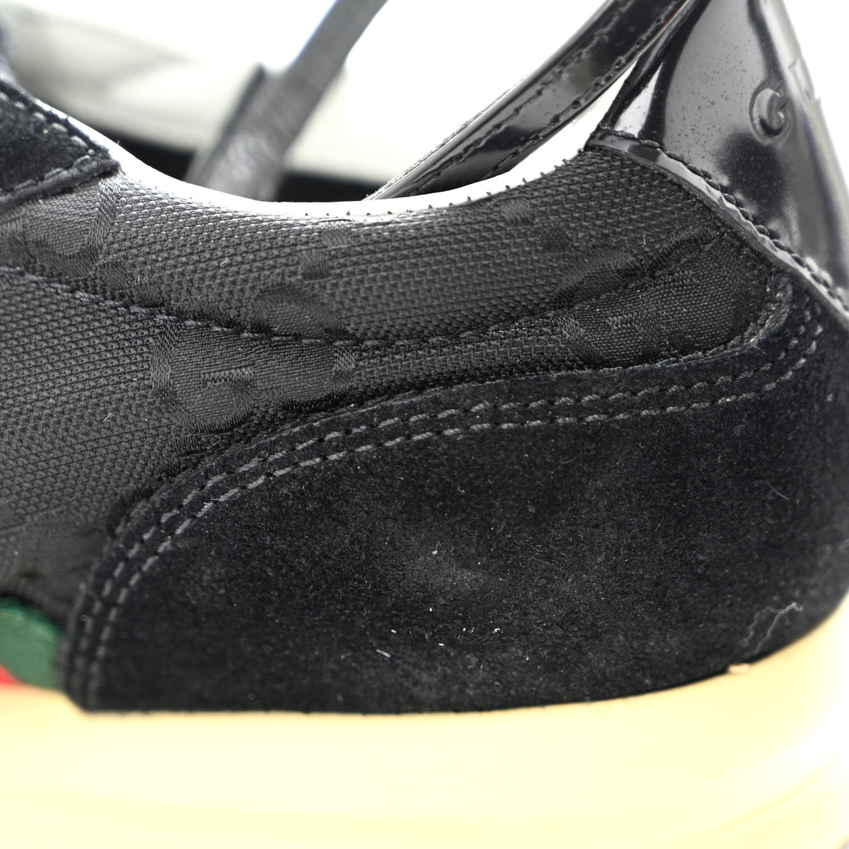 Gucci GG Suede Monogram Web Re-Motion Sneakers 35 Black 9 of 11