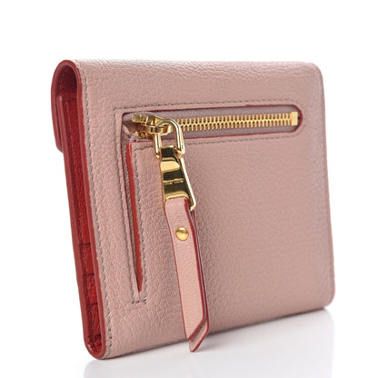 Miu Miu Goatskin Madras Love Compact Wallet Orchidea 3 of 8