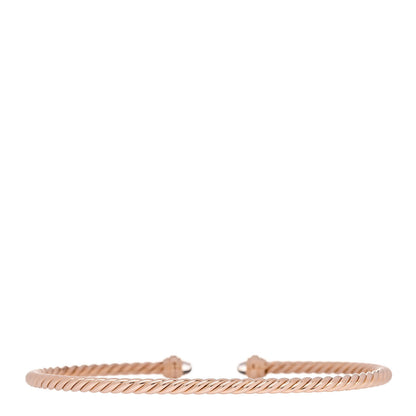 David Yurman 18K Rose Gold Diamond Morganite 3mm Cablespira Bracelet 2 of 4