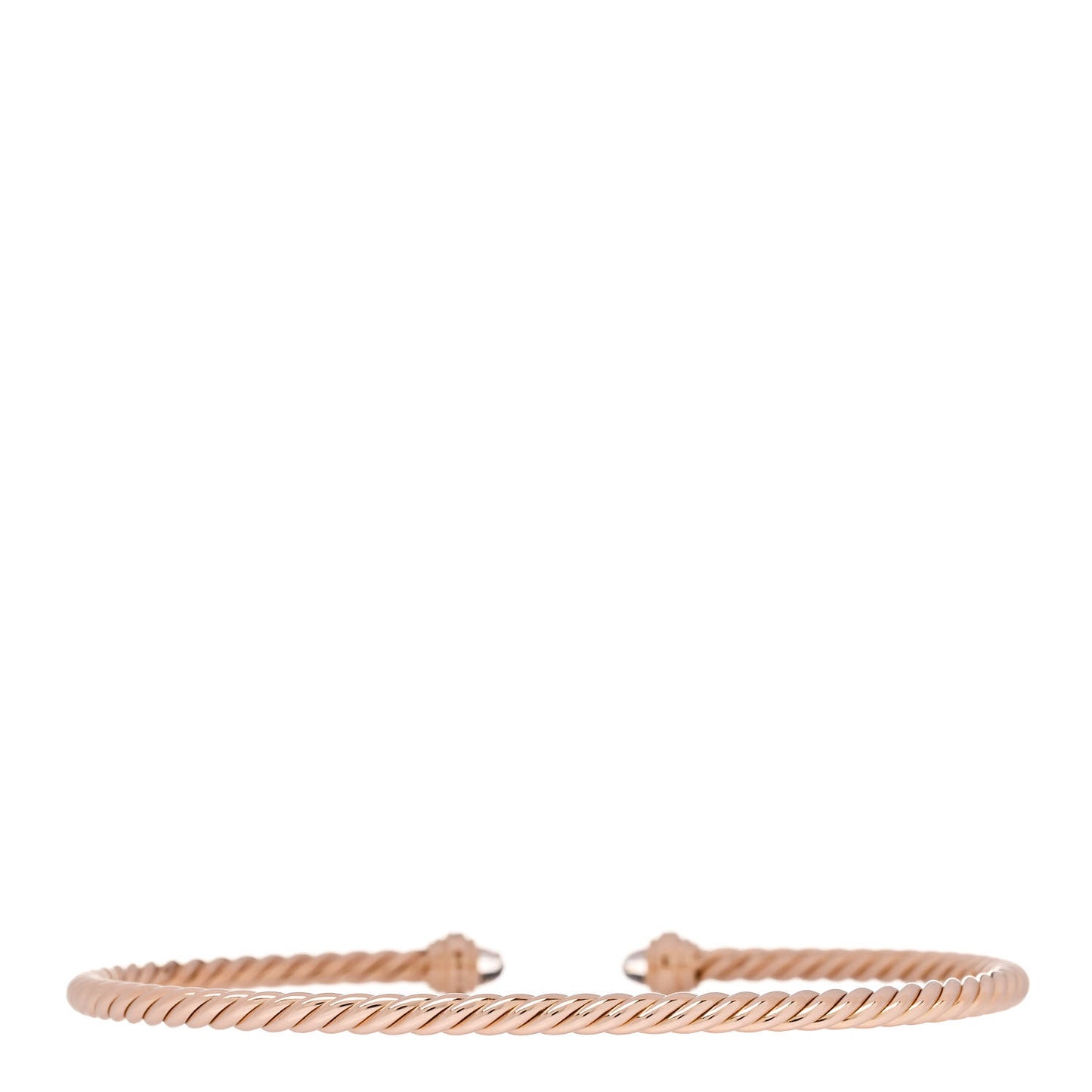 18K Rose Gold Diamond Morganite 3mm Cablespira Bracelet