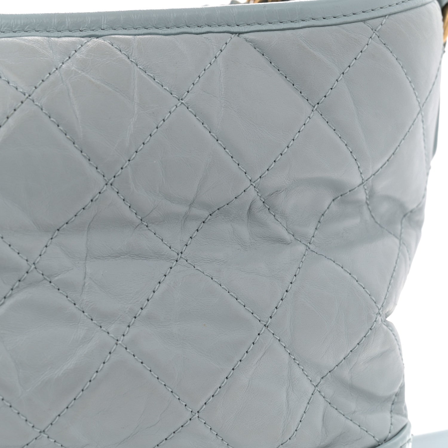 Chanel Aged Calfskin Quilted Medium Gabrielle Hobo Light Blue 13 of 13