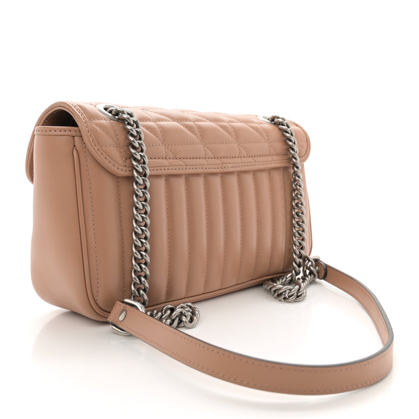 Calfskin Matelasse Aria Small GG Marmont Shoulder Bag Camelia