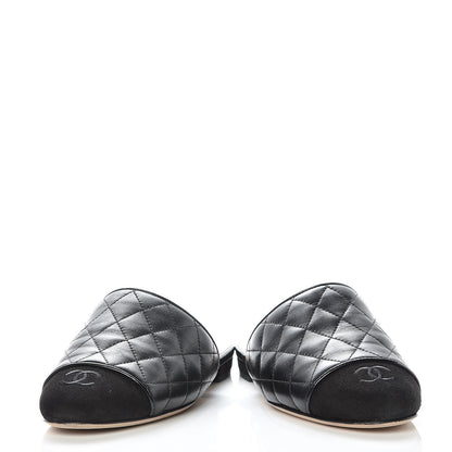 Chanel Lambskin Kid Suede Quilted Mules 36 Black 6 of 16