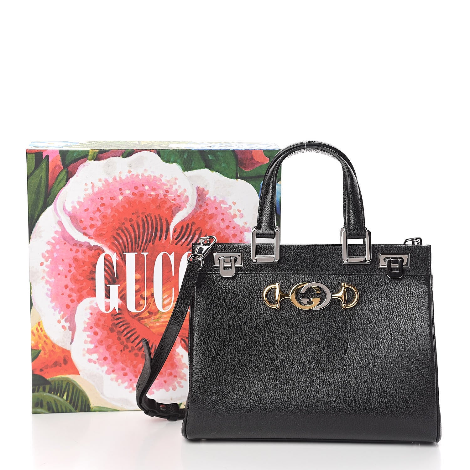 Gucci Grainy Calfskin Small Zumi Top Handle Bag Black 11 of 11