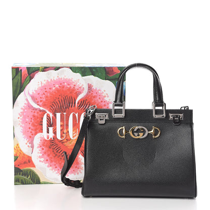 Gucci Grainy Calfskin Small Zumi Top Handle Bag Black 11 of 11