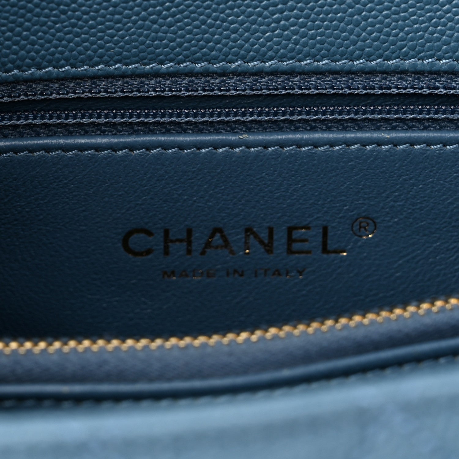 Chanel Caviar Quilted Lizard Embossed Small Coco Handle Flap Blue 5 of 9