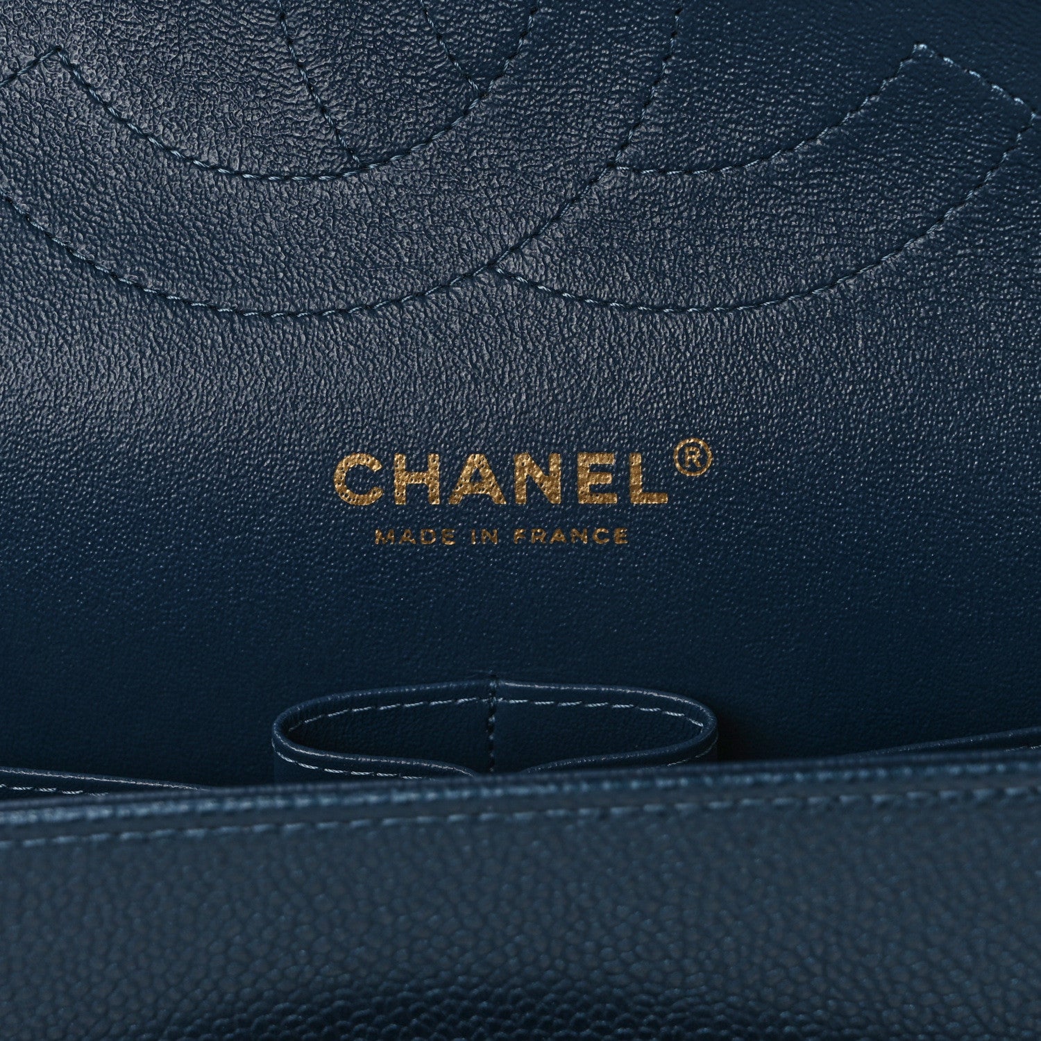Chanel Caviar Quilted Jumbo Double Flap Dark Blue 6 of 12