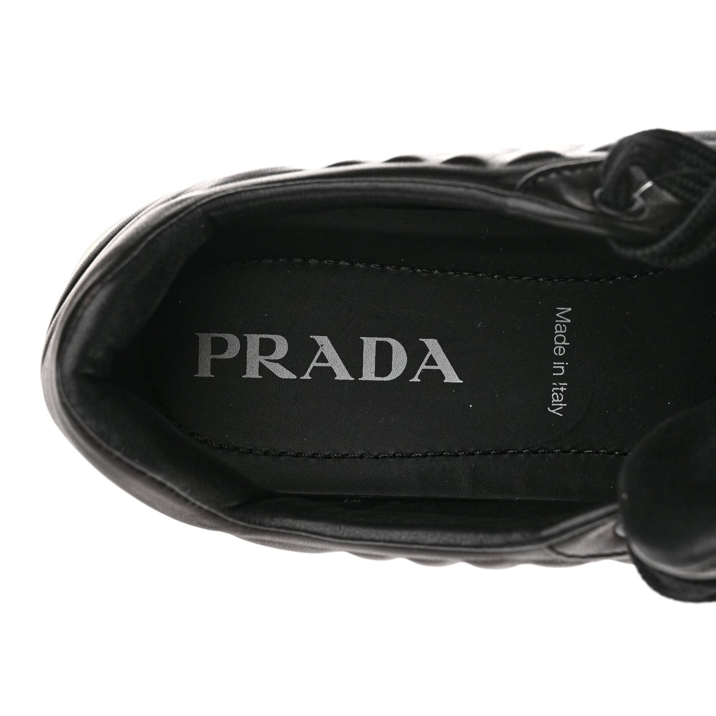 Nappa Logo Embossed Womens Low Top Sneakers 39.5 Black White