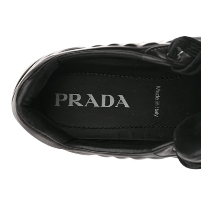 Prada Nappa Logo Embossed Womens Low Top Sneakers 39.5 Black White 6 of 10