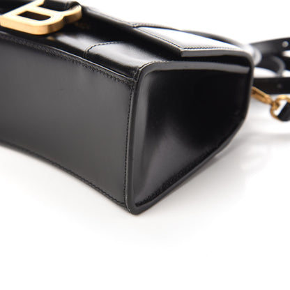 Balenciaga Shiny Box Calfskin Hourglass Top Handle Bag XS Black 7 of 9