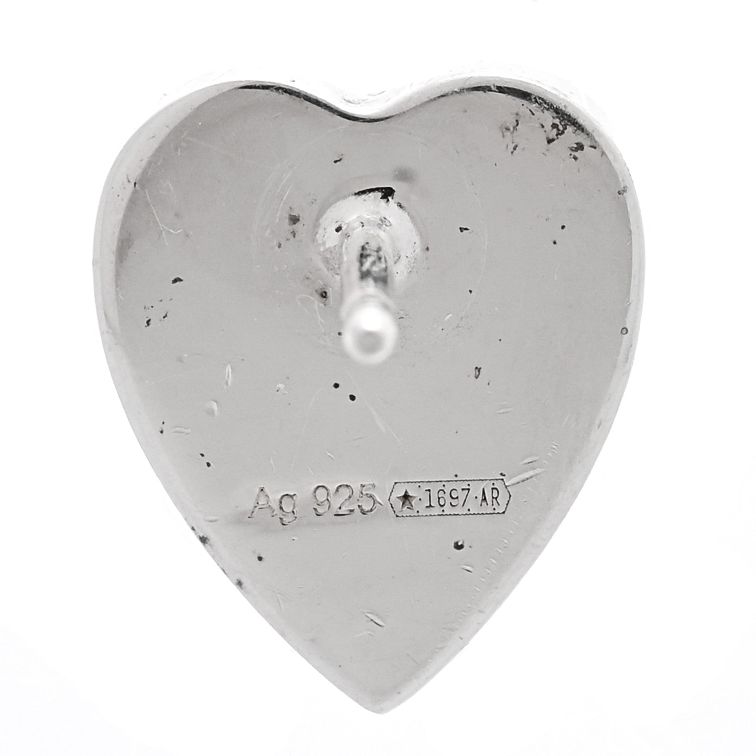 Gucci Sterling Silver Trademark Heart Stud Earrings 4 of 5