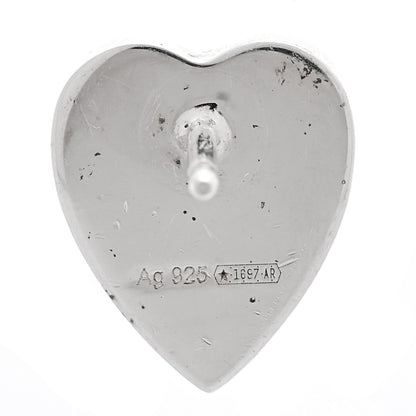 Gucci Sterling Silver Trademark Heart Stud Earrings 4 of 5