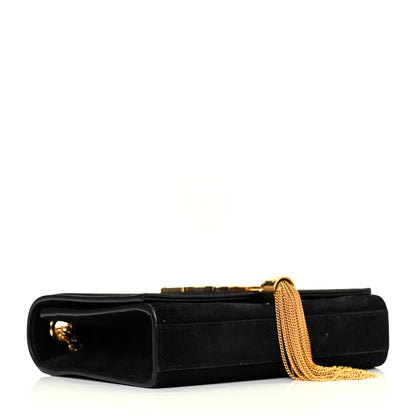 Saint Laurent Suede Small Classic Monogram Kate Tassel Satchel Black 4 of 9