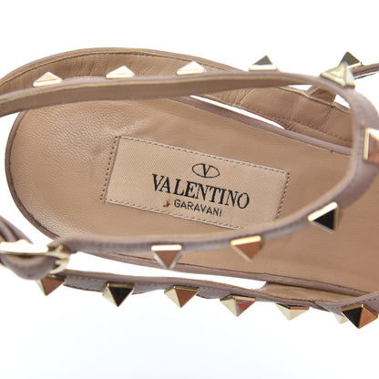 Valentino Garavani Patent Rockstud Ankle Strap Pumps 38.5 Peony Poudre 6 of 21