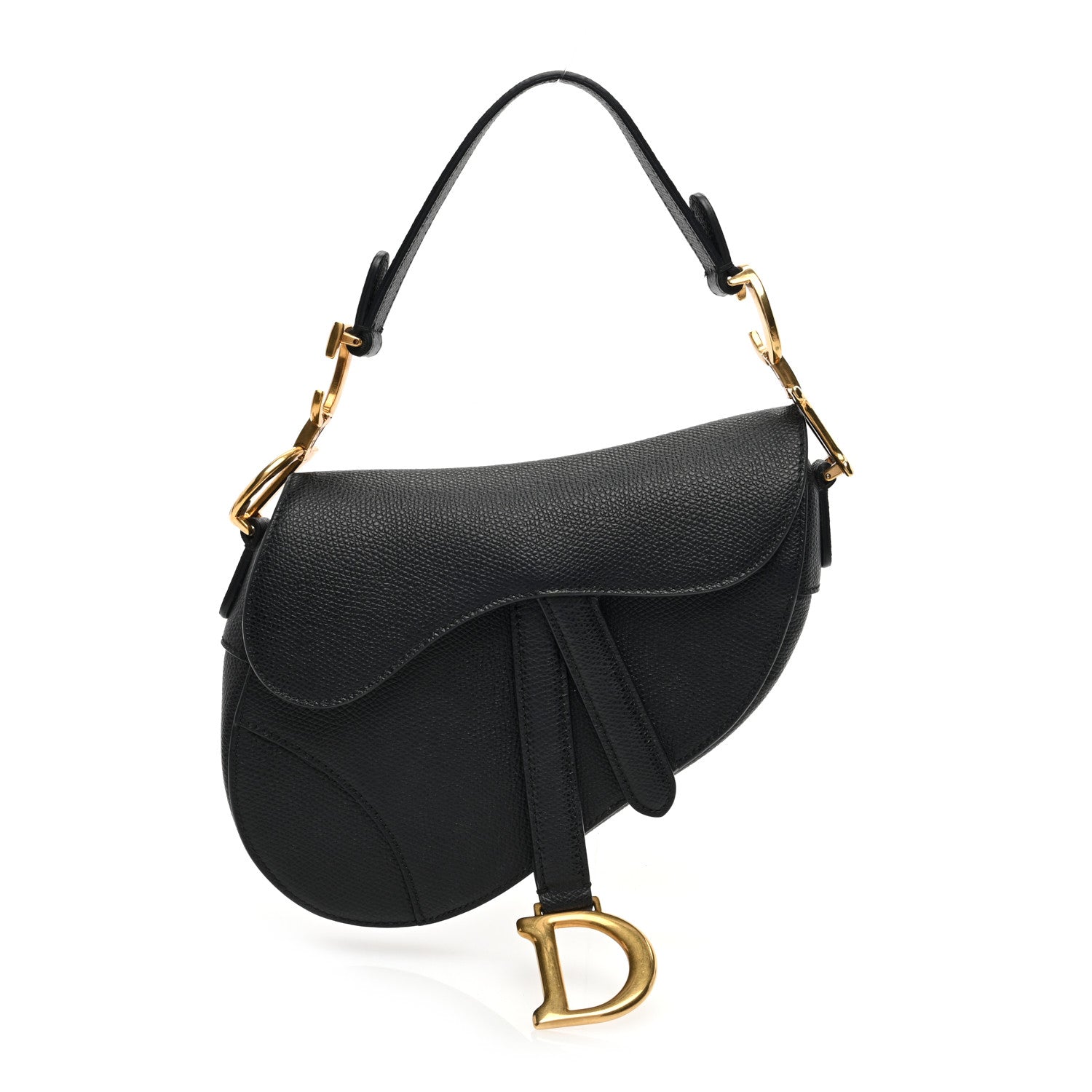 Christian Dior Grained Calfskin Mini Saddle Bag Black 1 of 9
