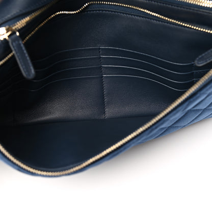 Chanel Velvet Lambskin Large 31 Pouch Navy 5 of 7