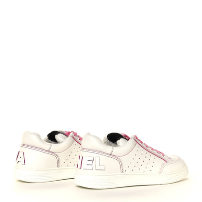 Chanel Calfskin Womens Logo Sneakers 38.5 White Pink 8 of 14