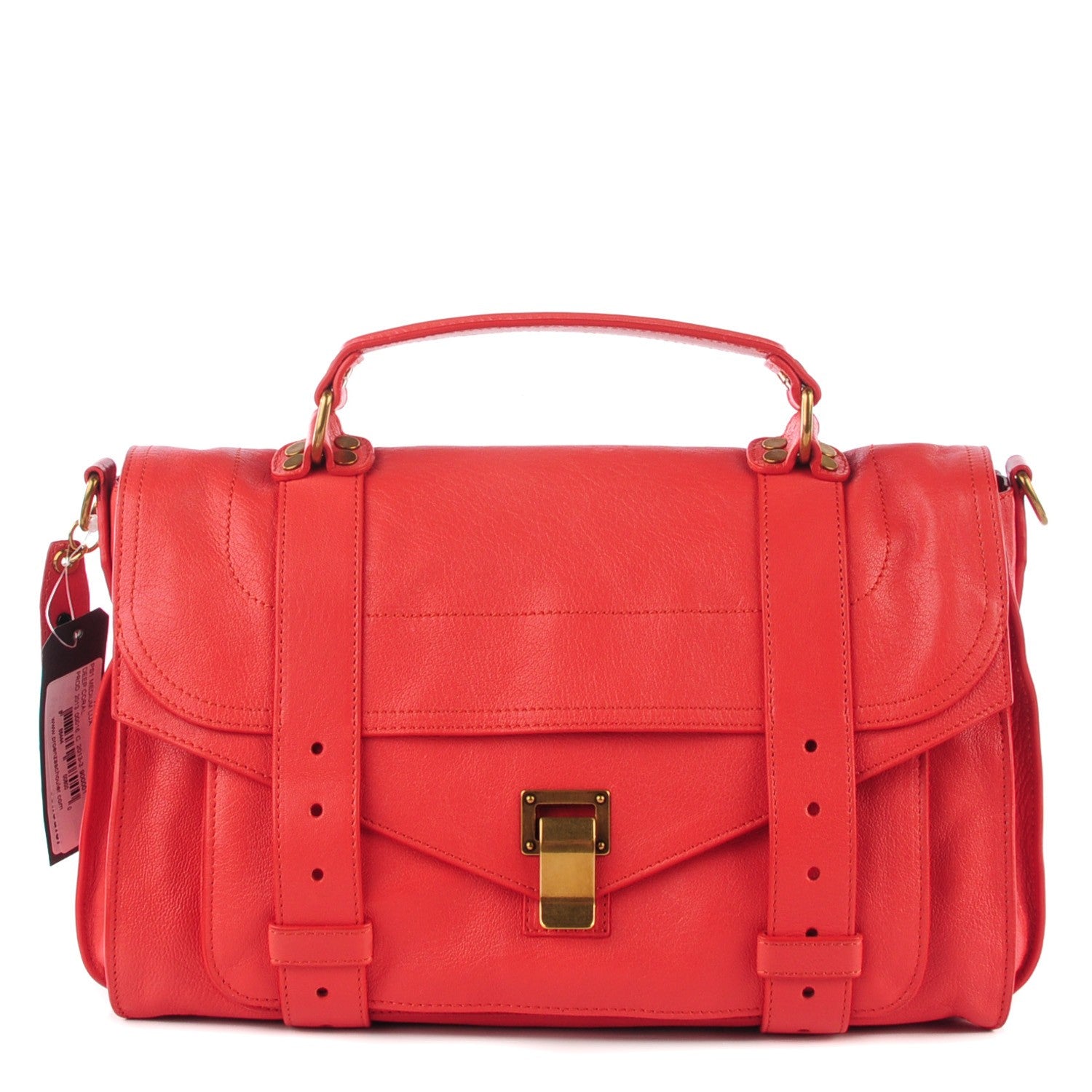 Proenza Schouler Lambskin Medium PS1 Satchel Deep Coral 1 of 14