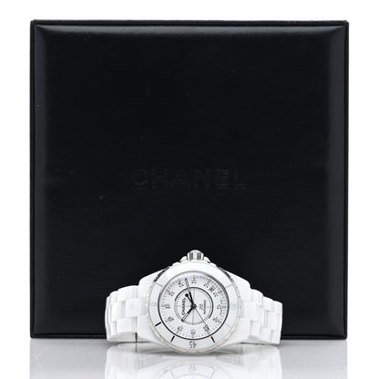 Chanel Stainless Steel Ceramic Diamond 38mm J12 Automatic Watch White 5 of 5