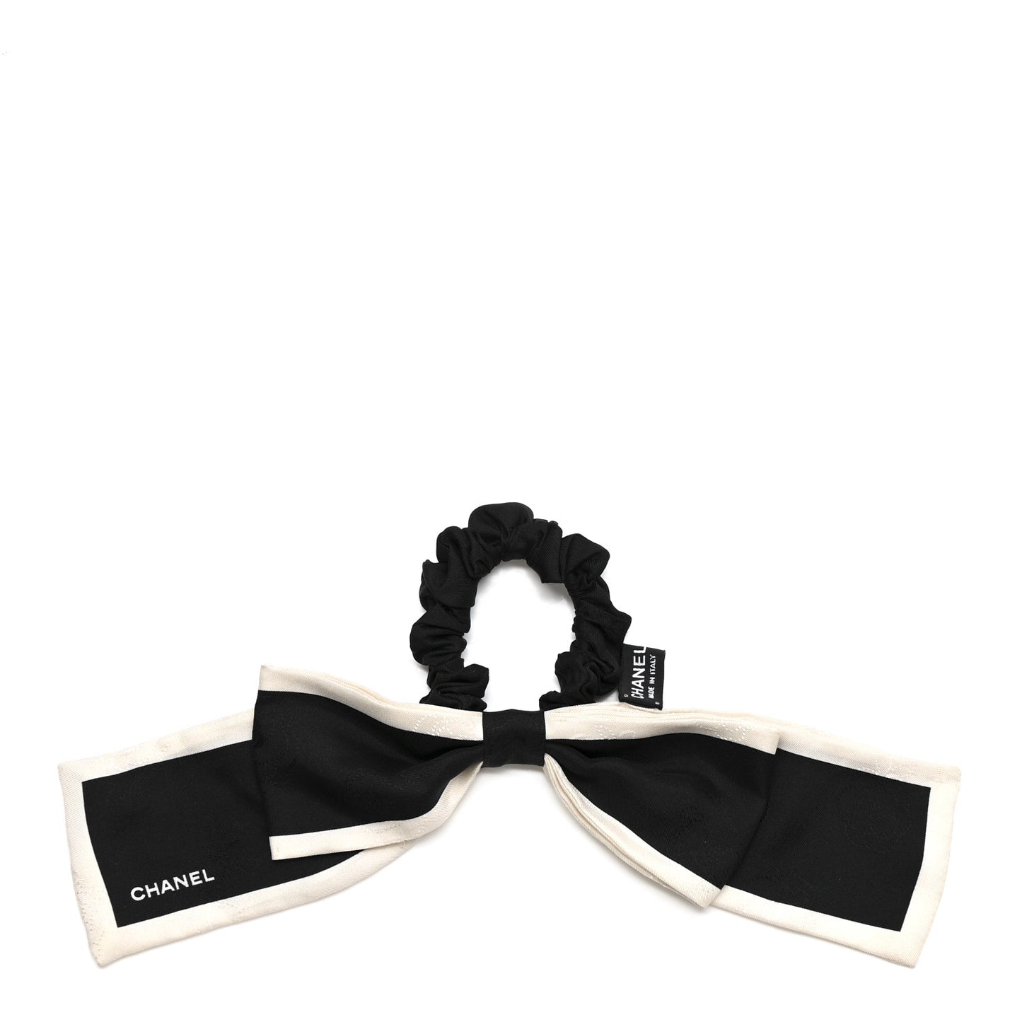Silk Hair Tie Black Ivory