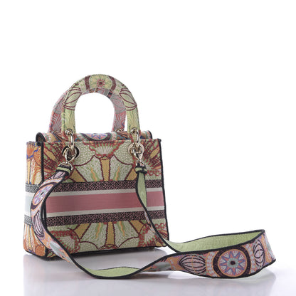 Christian Dior Canvas Embroidered Cannage Medium Lady Dior 3 of 9